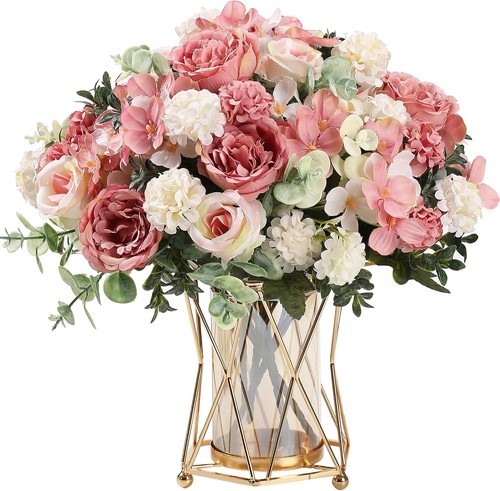 Künstliche blumenstrauß rosa - künstliche,