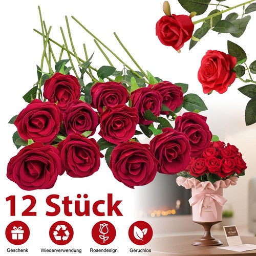 Künstliche rosen 12pcs - künstliche,